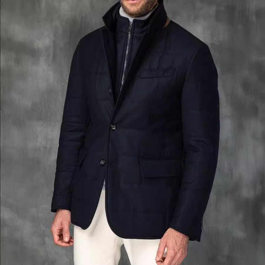 Old Money Tailored Navy Quilted Jacket