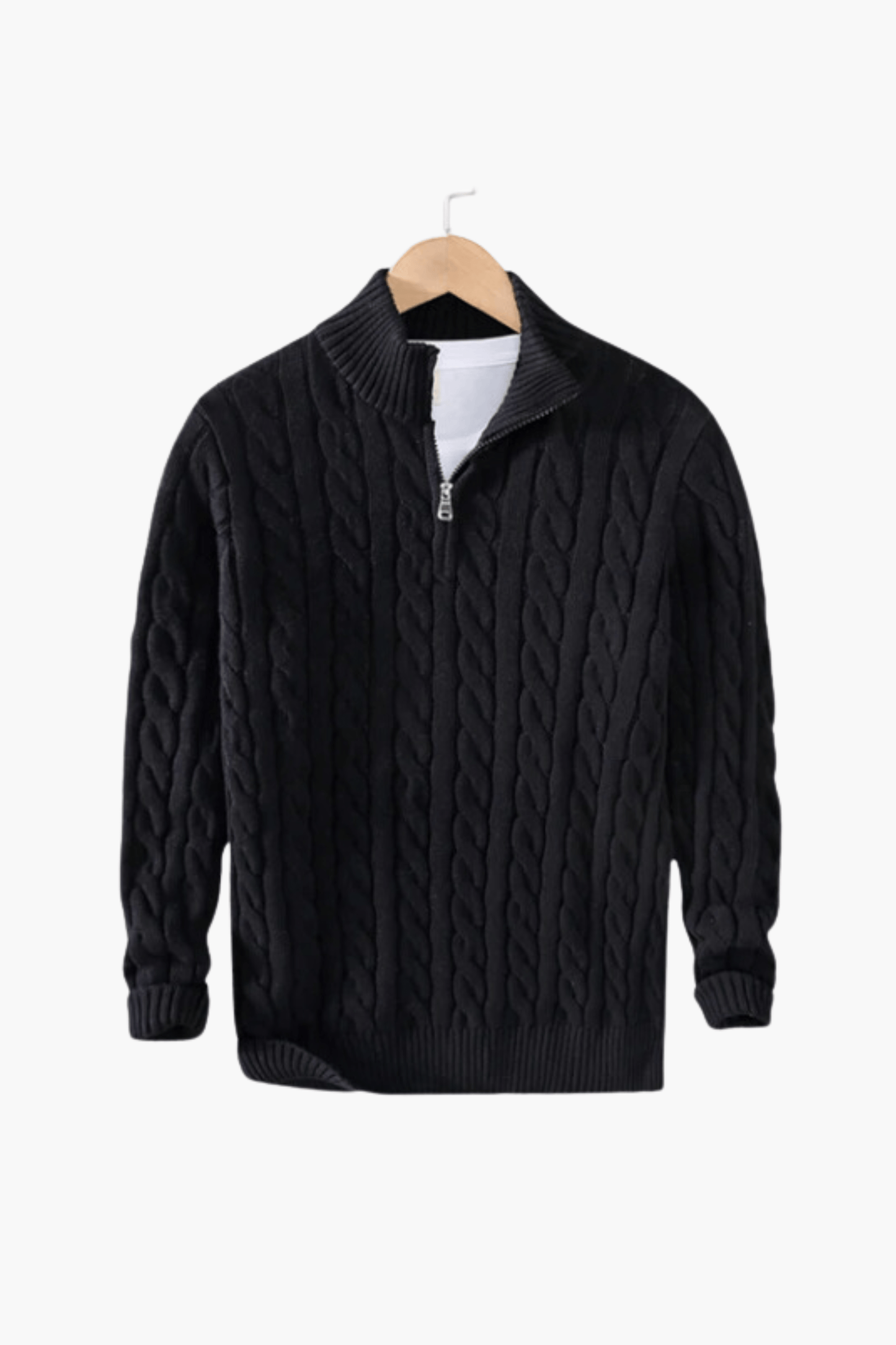 Santoni - Half Zip Cable Knit Jumper Men