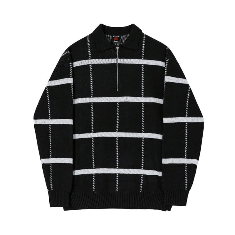 Mark - Autumn Quarter Zip Checkered Jumper Men