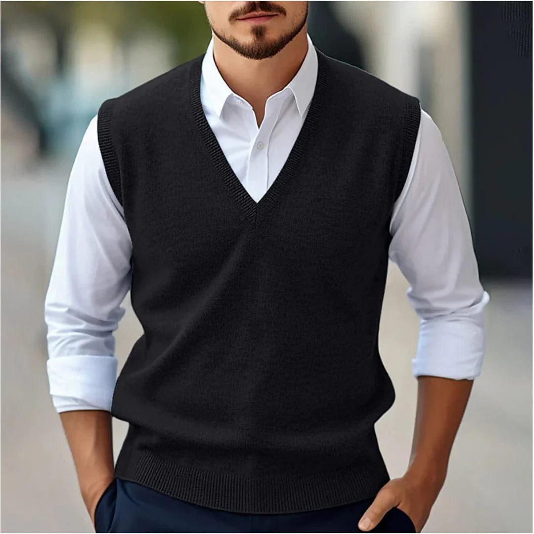 Ned - Old Money Sleeveless V-Neck Jumper