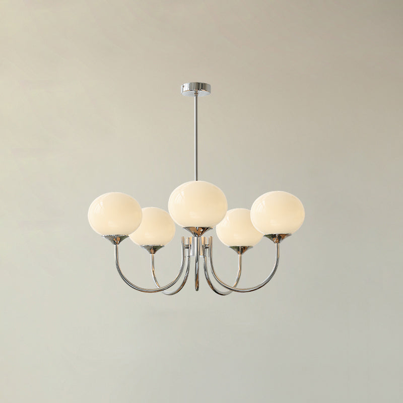 Soft Pink Glass Pendant Chandelier