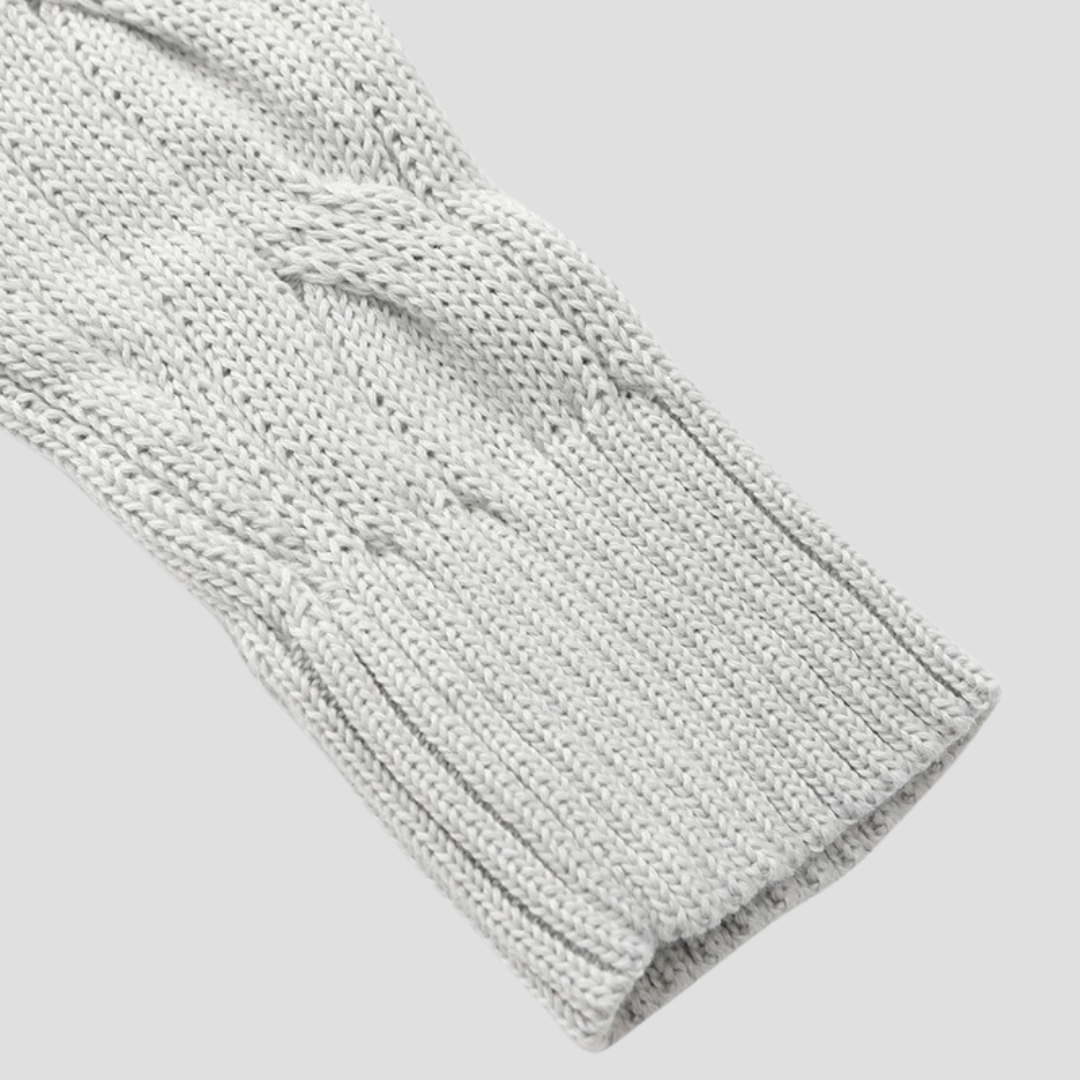 Men’s Chunky Cable Knit Quarter-Zip Sweater