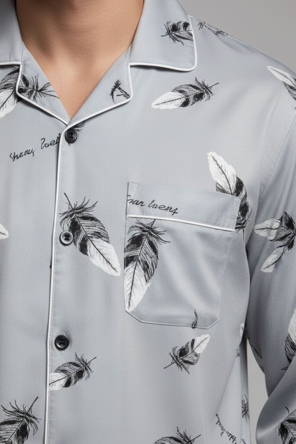 Men’s Window Pane Pattern Pajama Set