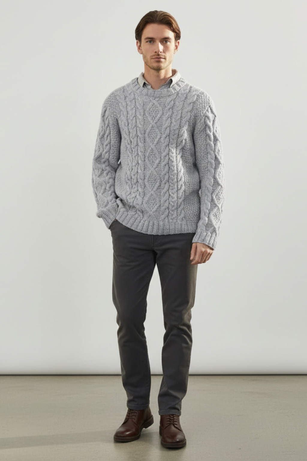 Men’s Oversized Chunky Cable Knit Sweater