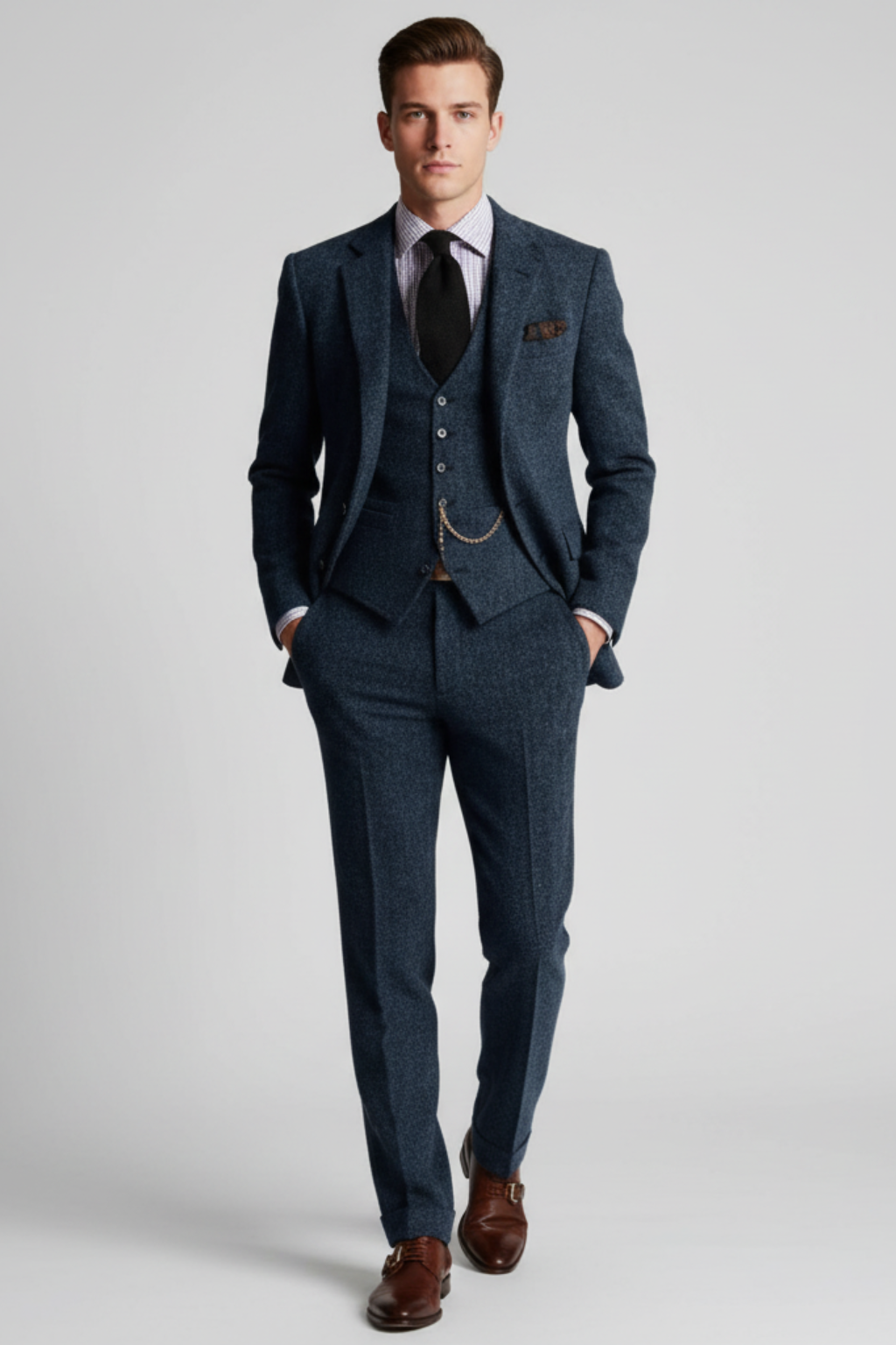 Men’s Vintage-Inspired Three-Piece Suit
