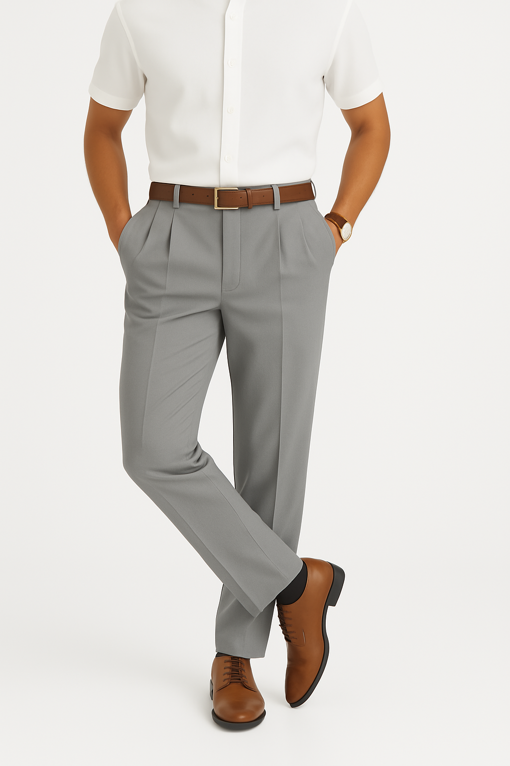 Men’s Classic Single-Pleat Tailored Trousers