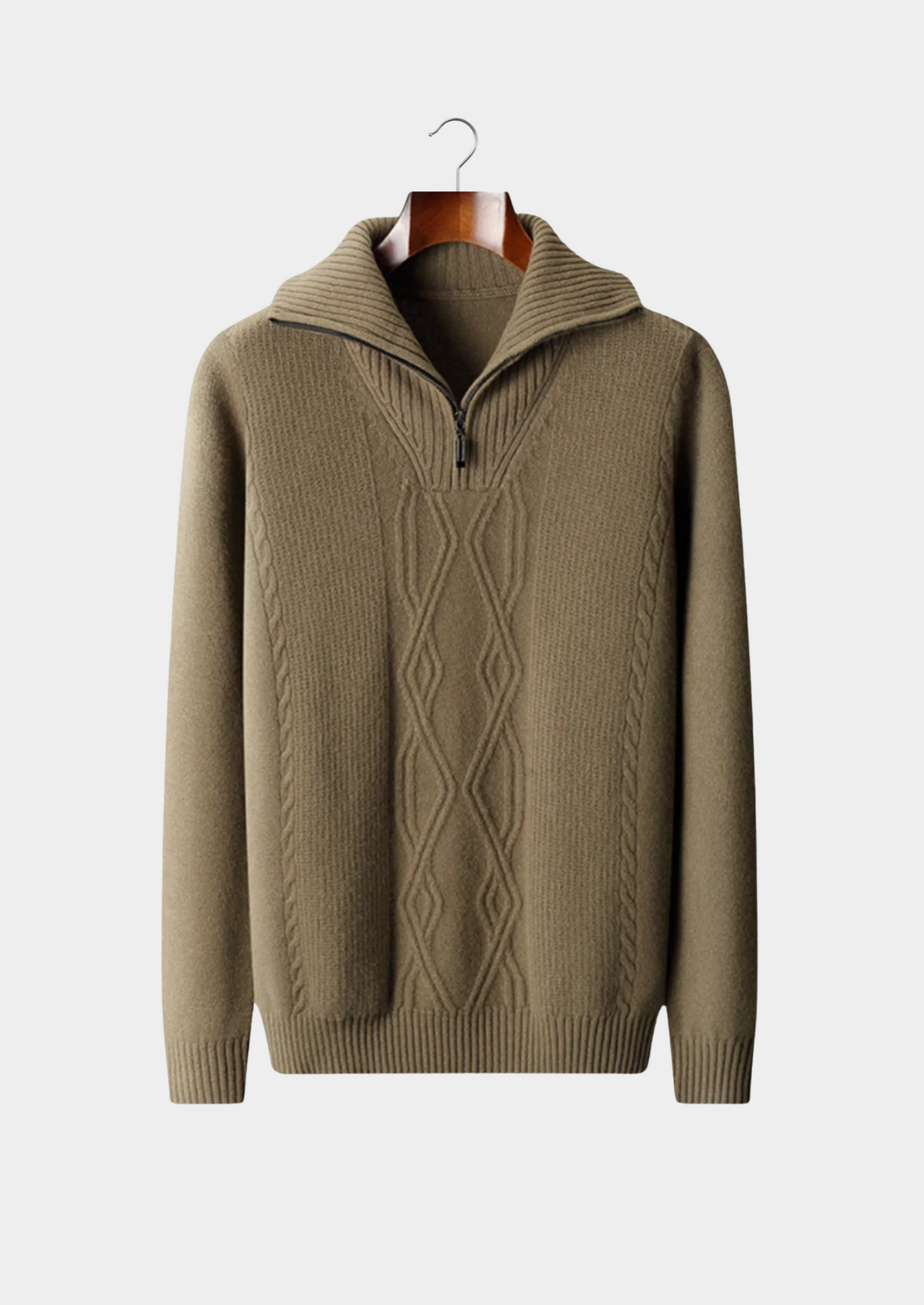Men’s Quarter-Zip Cable Knit Sweater