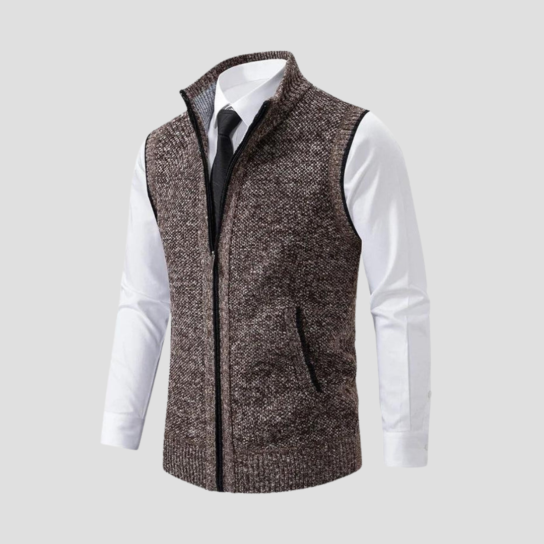 Men’s Textured Full-Zip Sweater Vest