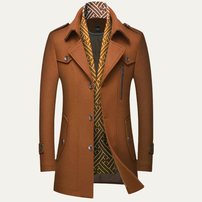 Men’s Military-Inspired Short Peacoat