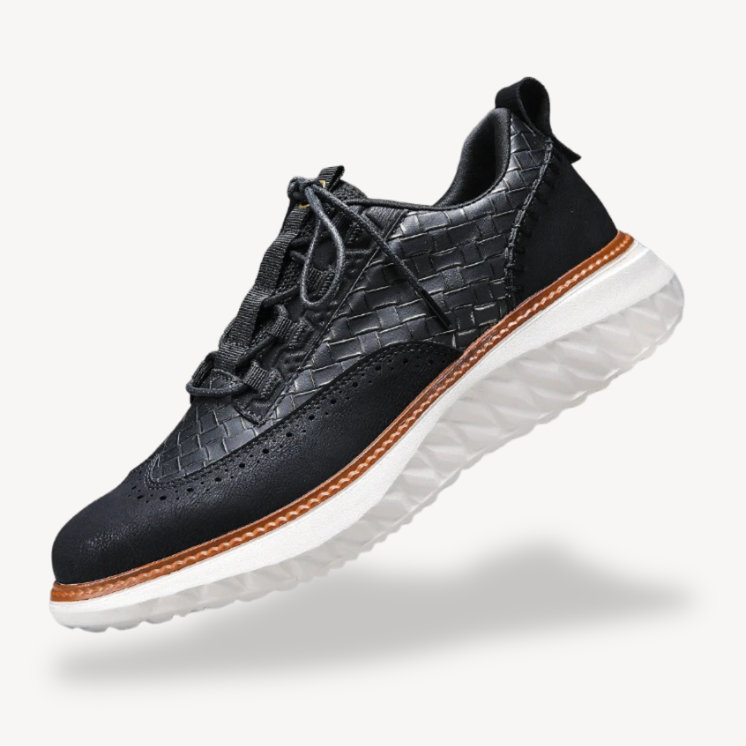 Men’s Lightweight Mesh Leather Sneakers