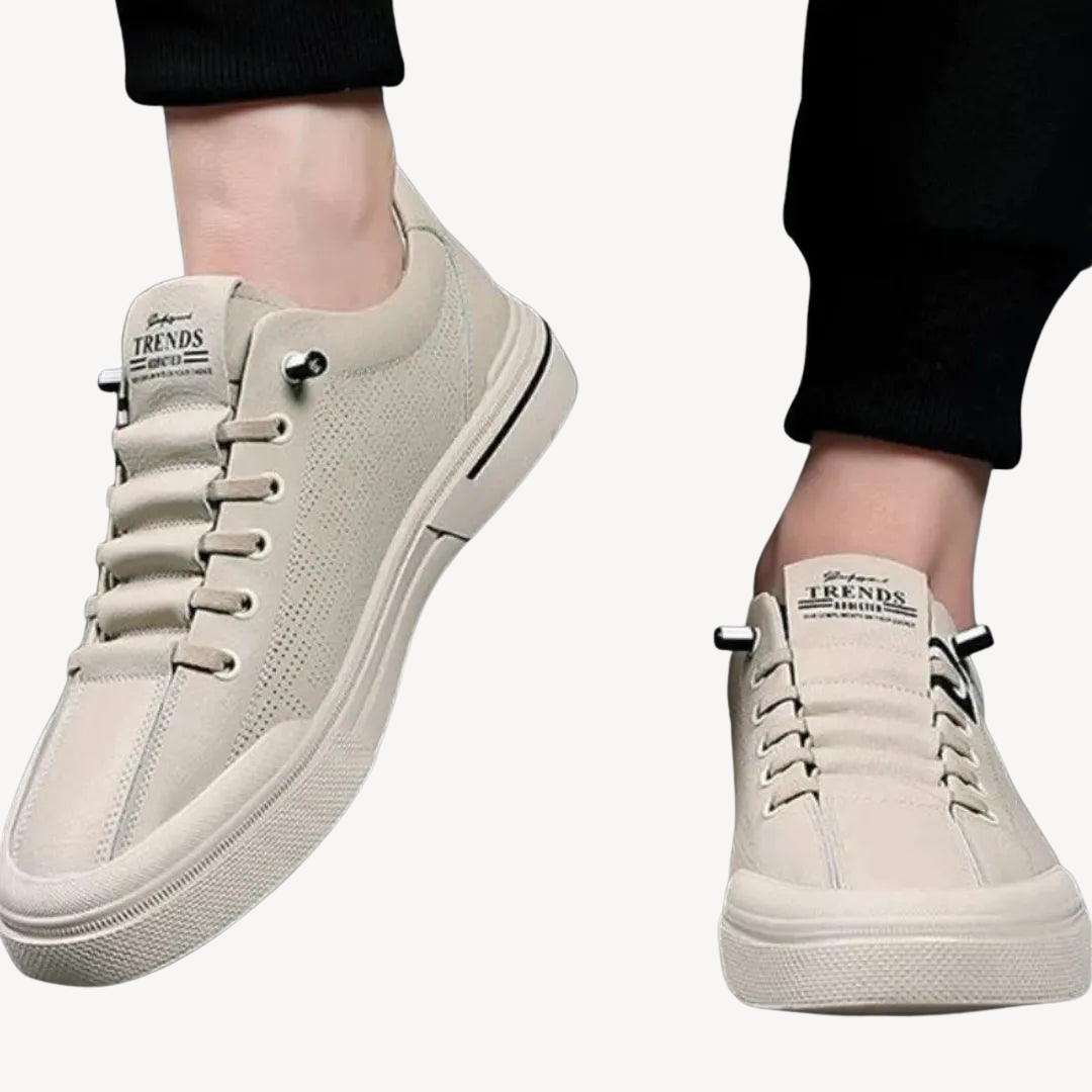Men’s Breathable Slip On Leather Sneakers