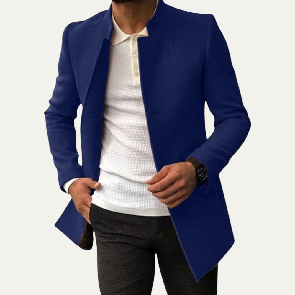 Men’s Stand Collar Short Overcoat