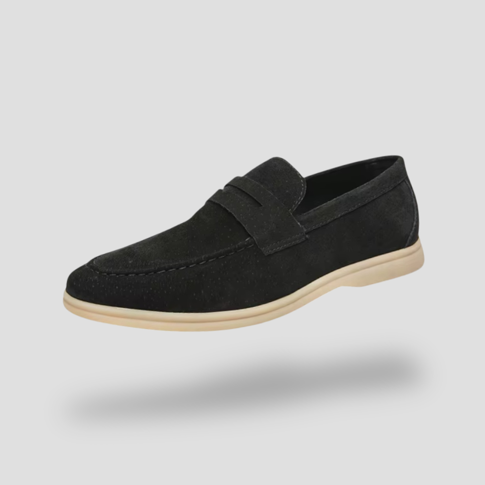 Men's Suede Loafers Slip-On Casual Shoes with Soft Comfort