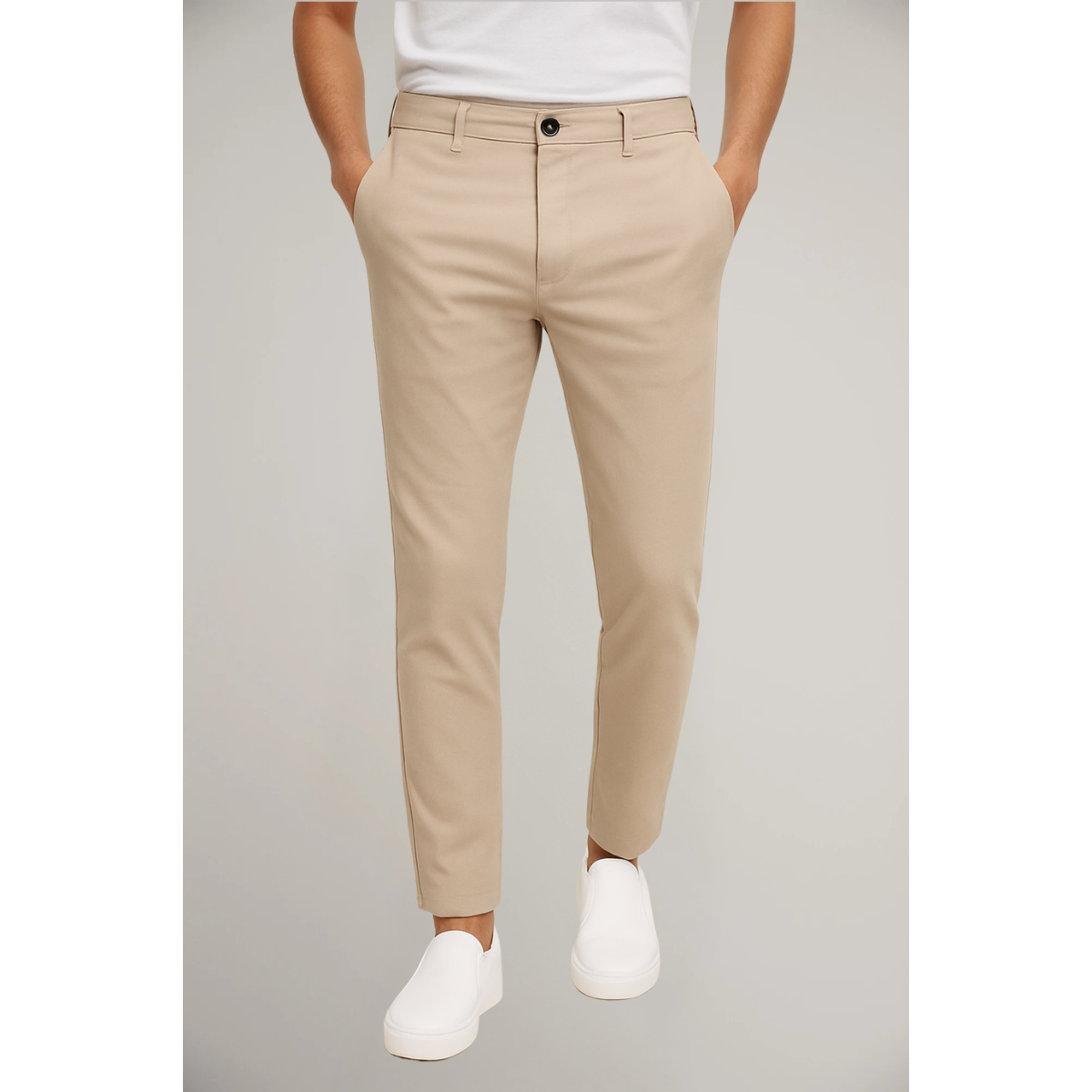 Men’s Slim Fit Flat-Front Dress Trousers