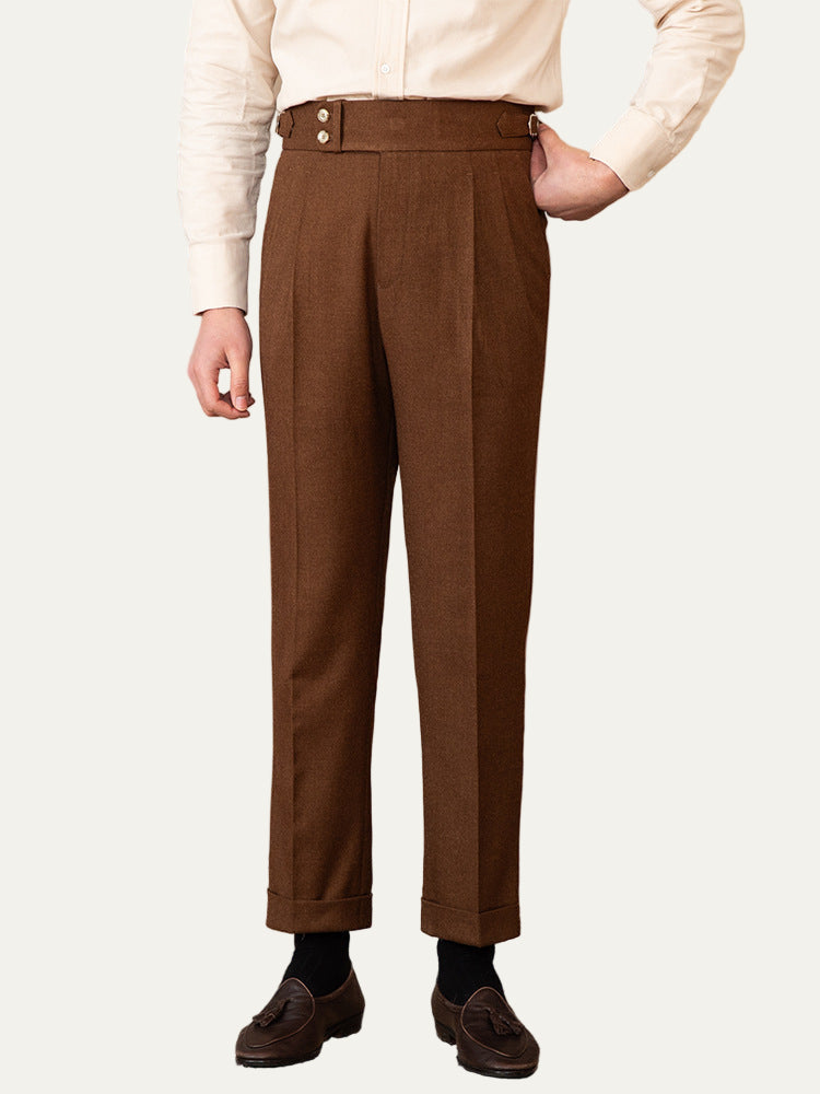 Men’s Refined High-Waist Tailored Trousers