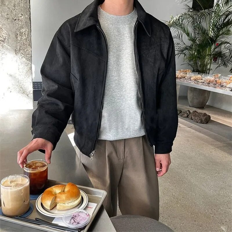 Men’s Cropped Full-Zip Trucker Jacket