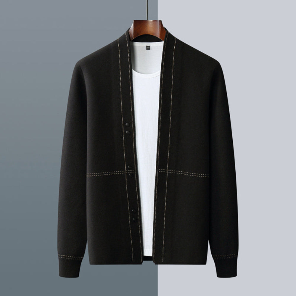 Warm Crew Neck Men's Cardigan Sweater