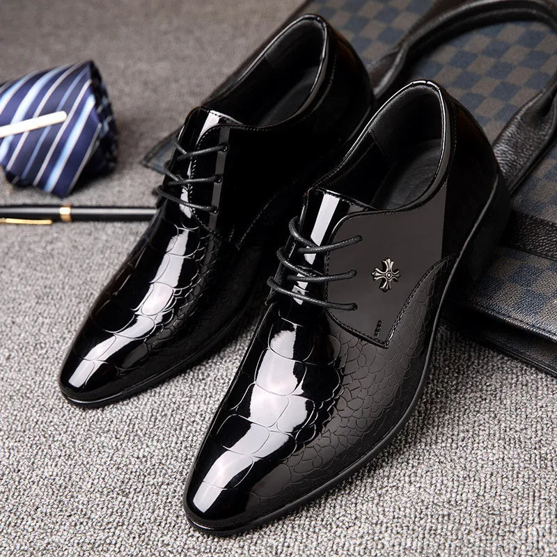 Men’s Classic Oxford Dress Shoes – Textured Finish – Formal Events & Weddings