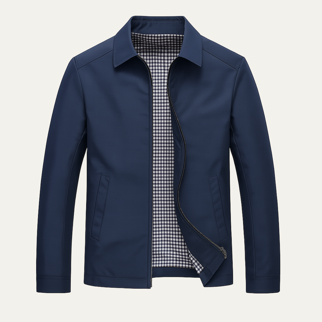 Men’s Classic Harrington Windbreaker with Check Lining