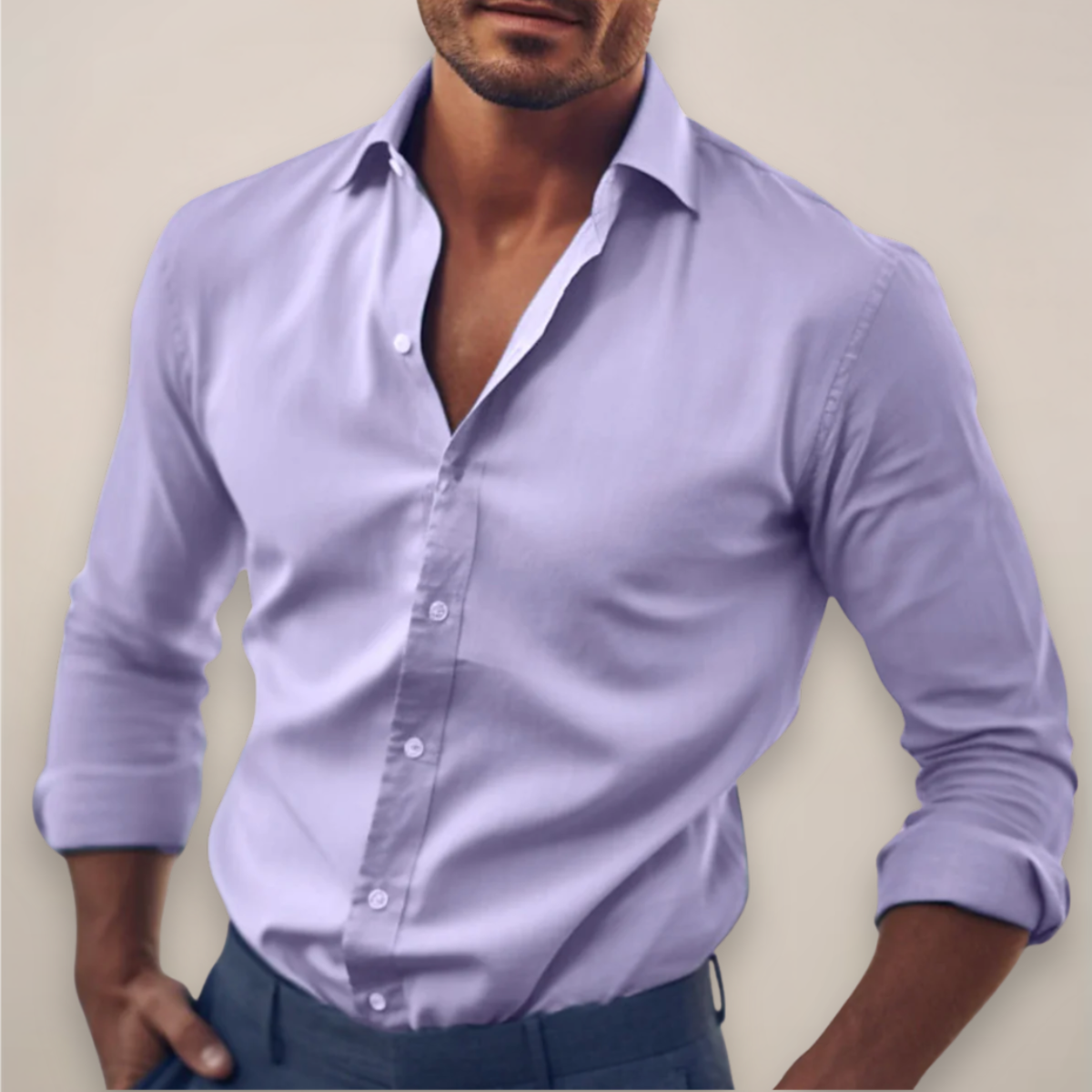 Men’s Long Sleeve Shirt – Smart Button-Up in Classic Colours
