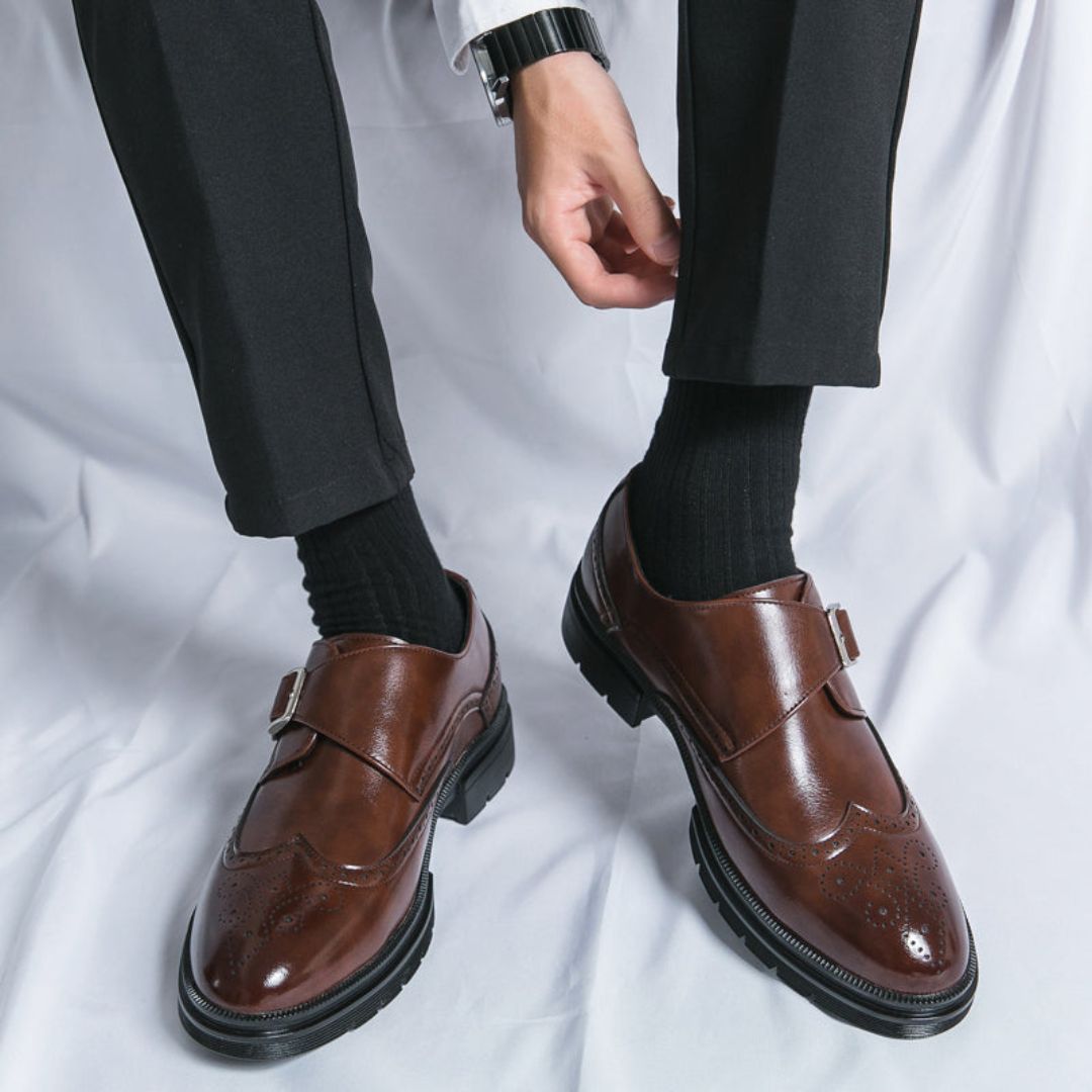 Men’s Monk Strap Wingtip Brogue Oxford Dress Shoes – Sophisticated Formal Style