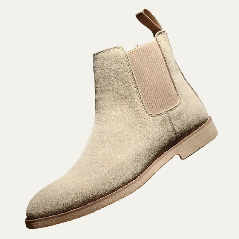 Men’s Burnished Leather Chelsea Boot with Contrast Stitching