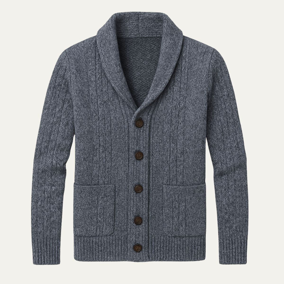 Men’s Aran Knit Shawl Collar Cardigan