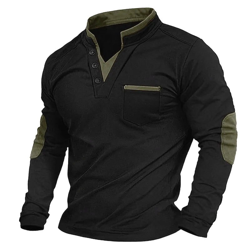 Cevori V-Neck Pullover Jumper with Elbow Patches