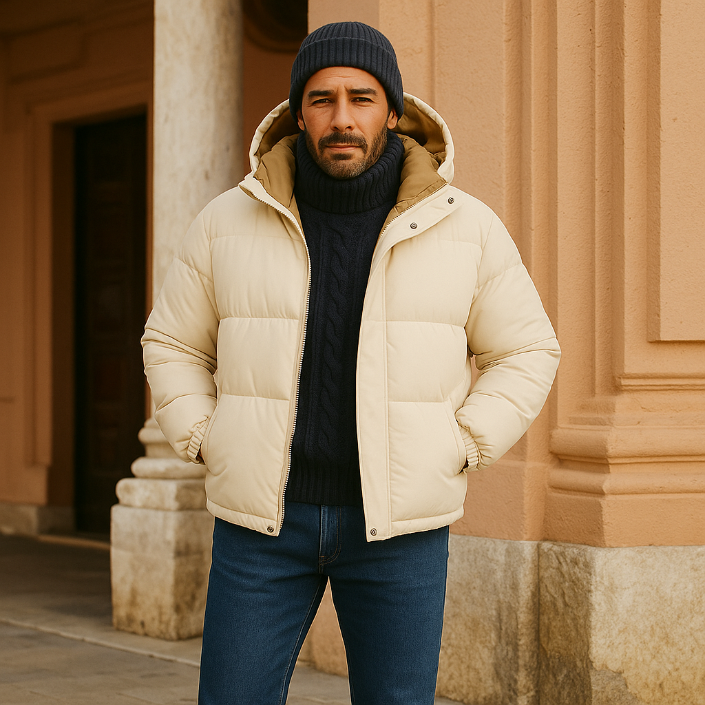 Men’s Layered Collar Puffer Jacket