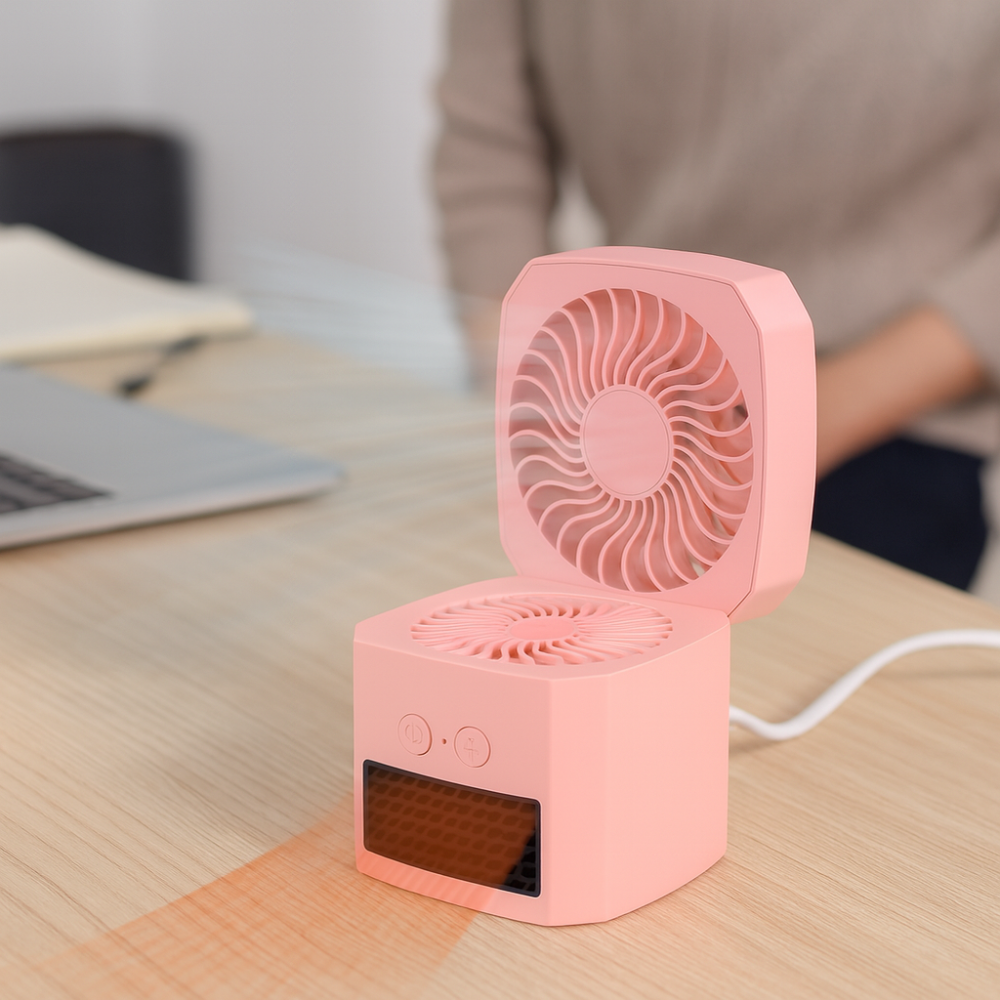 HeatMini | Desktop Electric Heater and Cooling Fan for Office Use