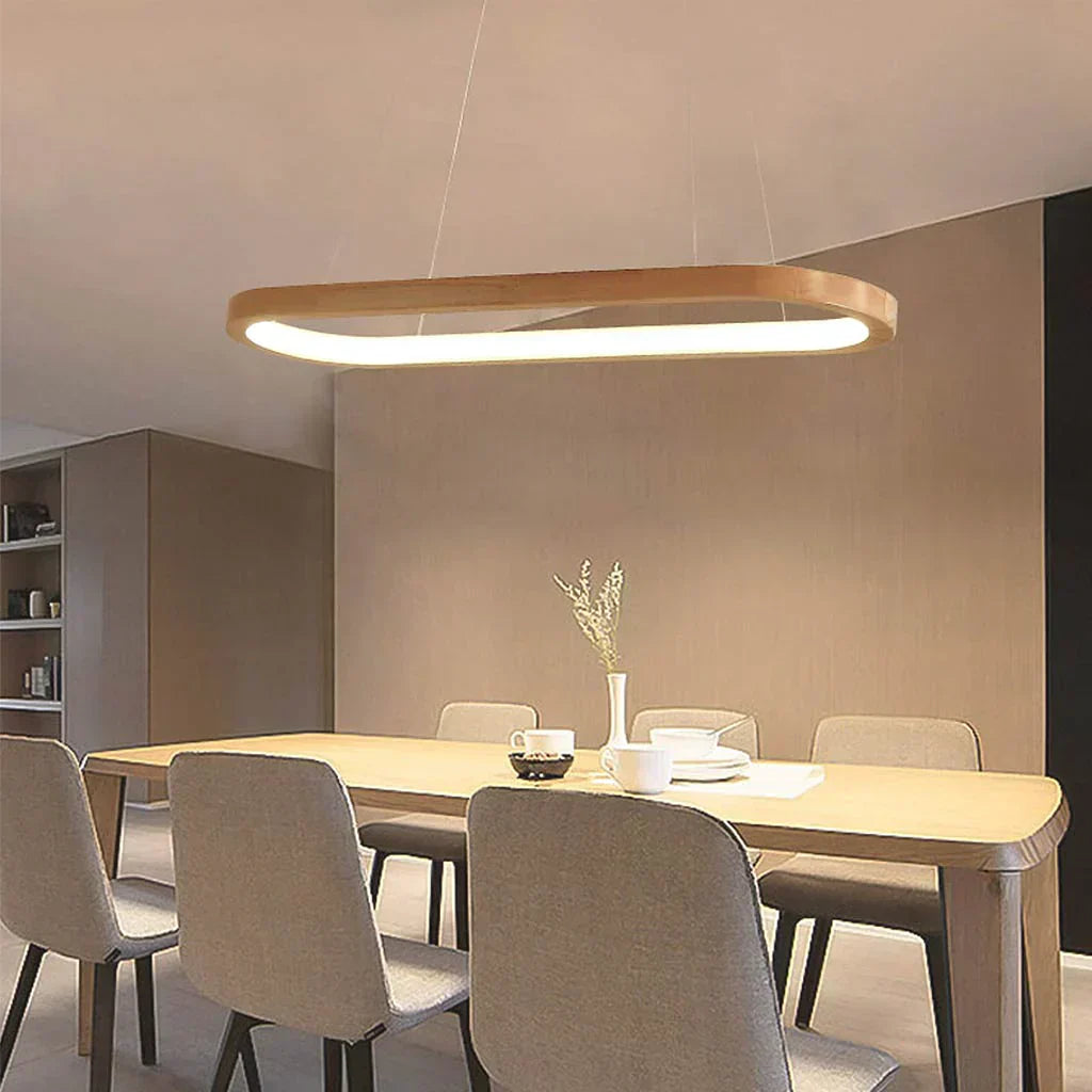 Varela Minimalist Wooden LED Pendant, Dimmable Dining Light – British ...