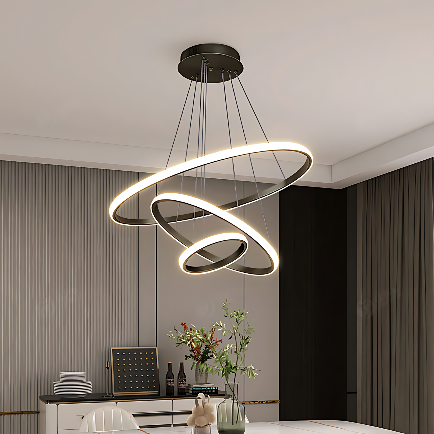Sleek Spiral LED Pendant Ceiling Light Modern Home Fixture - BritishElegance
