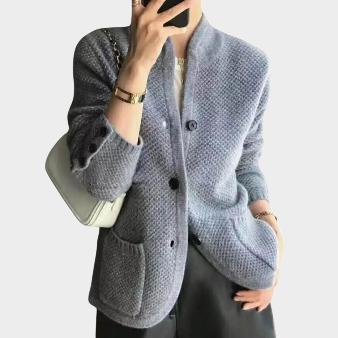 Myla – Women's Stand Collar Knitted Cardigan