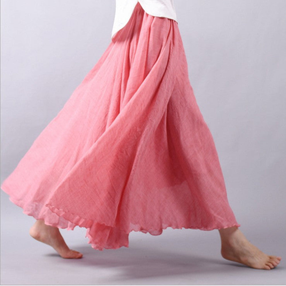 Nahla – Women’s Bohemian Linen Maxi Skirt