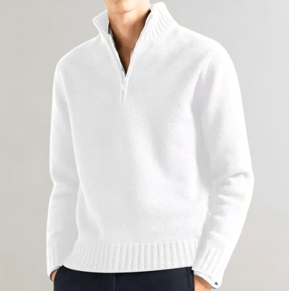 Men’s Textured Knit Zip Pullover