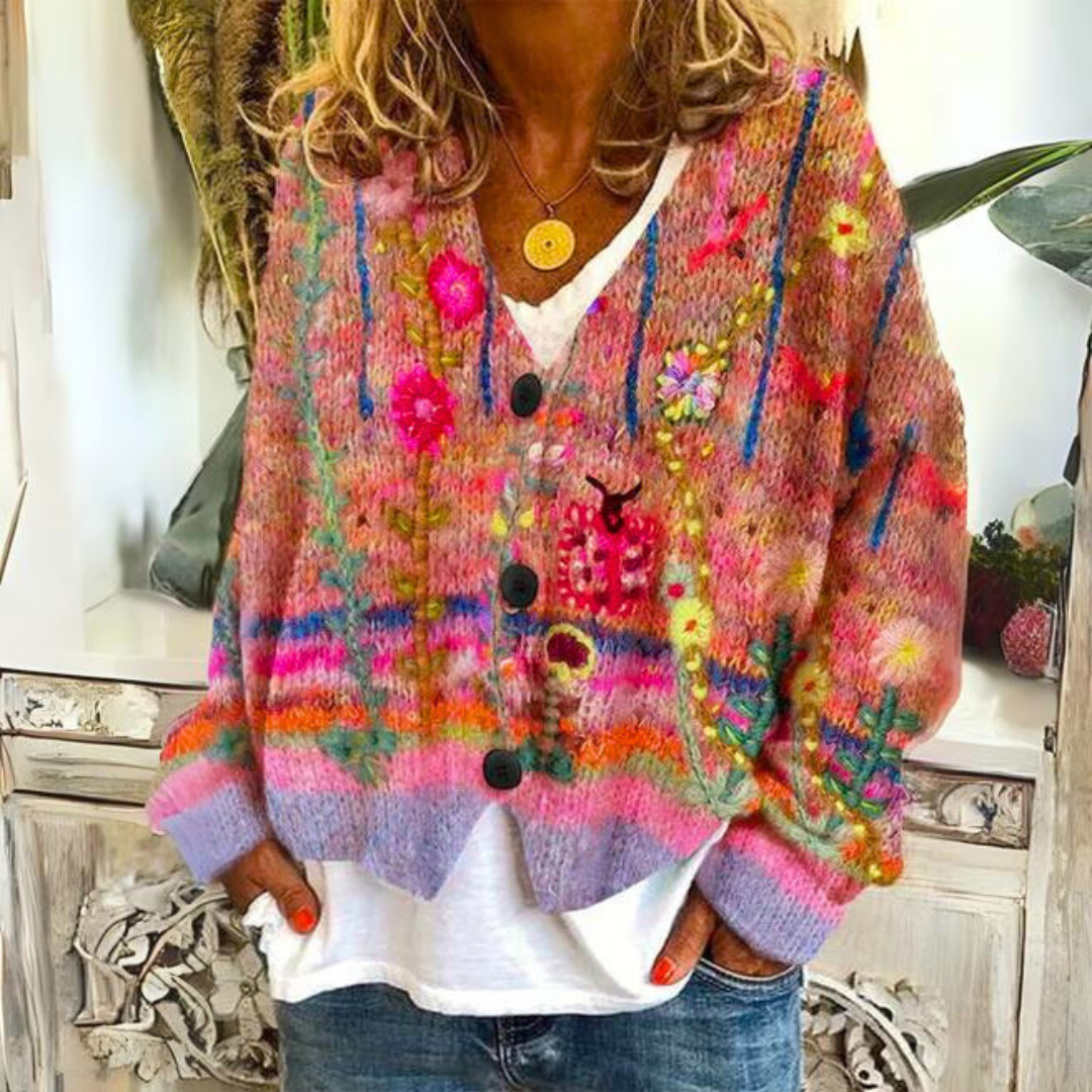 Nigella | Floral Knitted Women's Cardigan