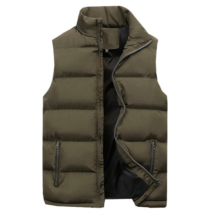 Men’s Quilted Puffer Vest with Stand Collar