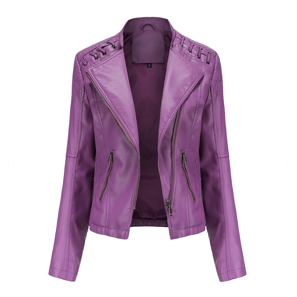Stylish Faux Leather Women's Jacket for Daily Wear