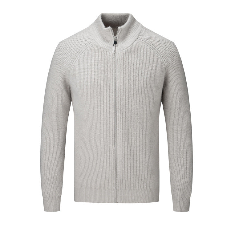 Cevori High Collar Knit Style Cardigan