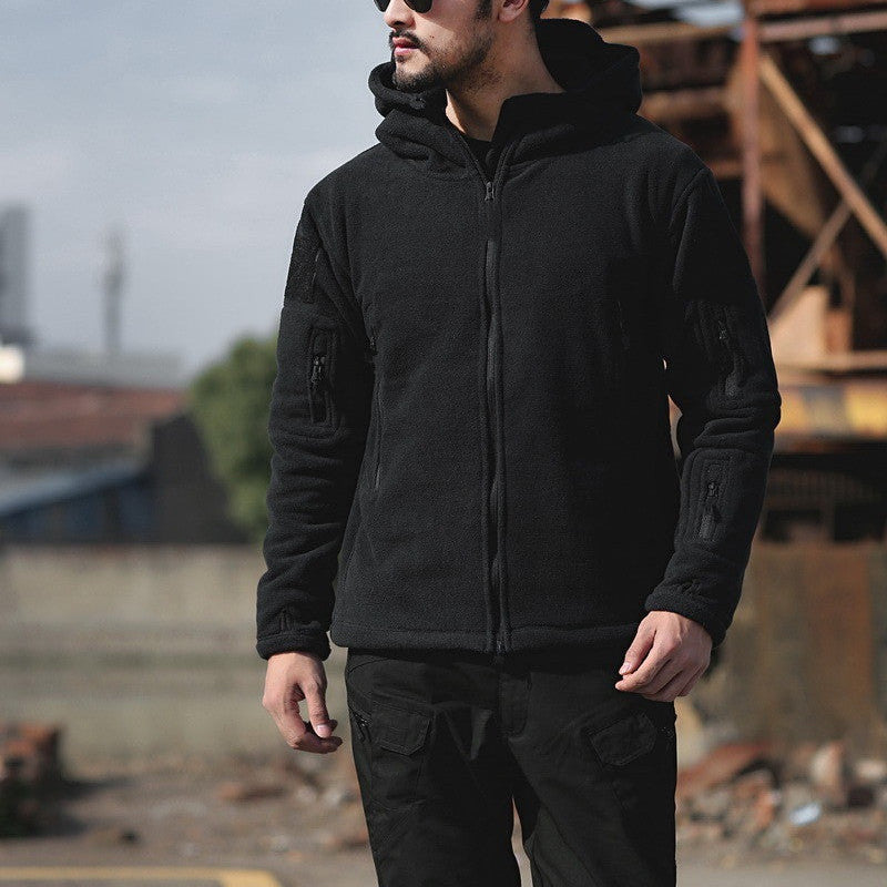 Cevori Adjustable Hood Fleece Jacket with Pockets