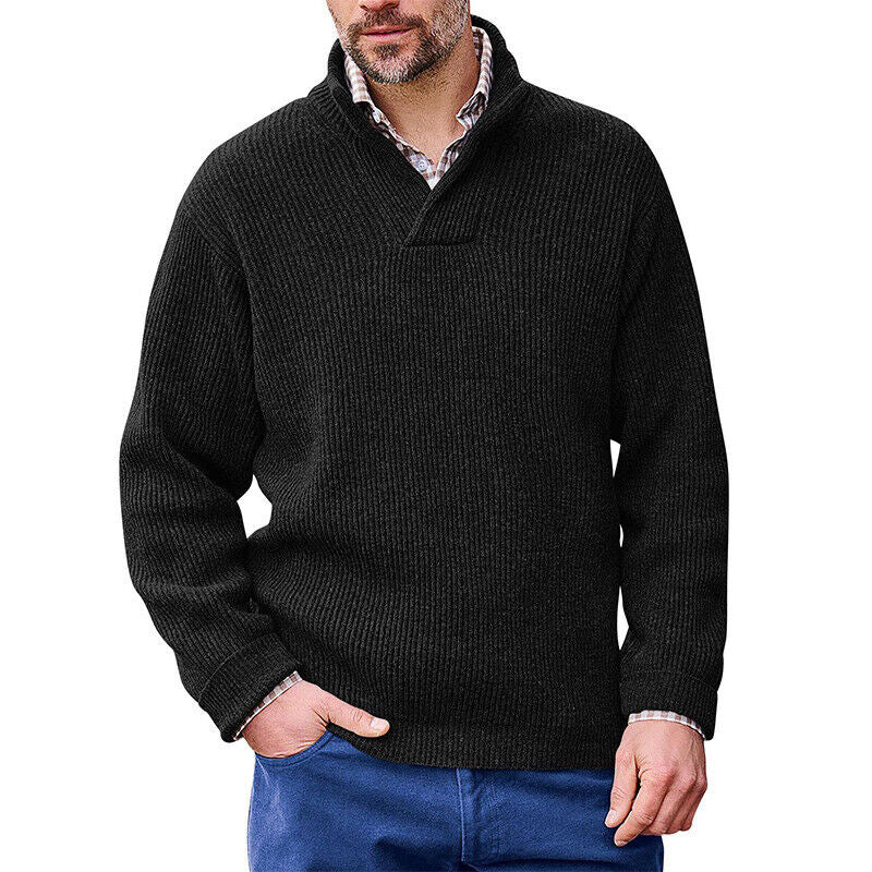 Cevori Modern Stand-Up Collar Knitted Jumper