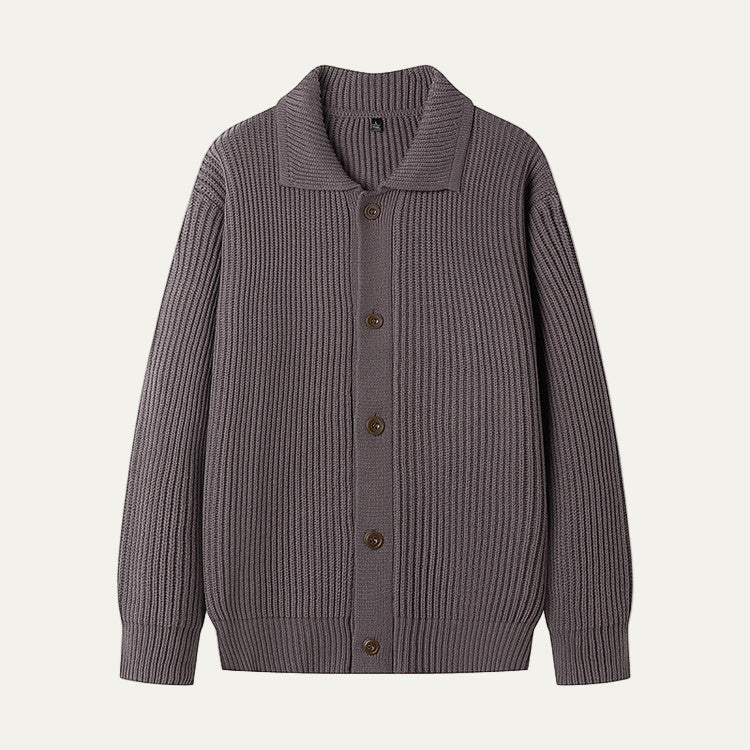 Men’s Textured Stripe Knit Button Cardigan