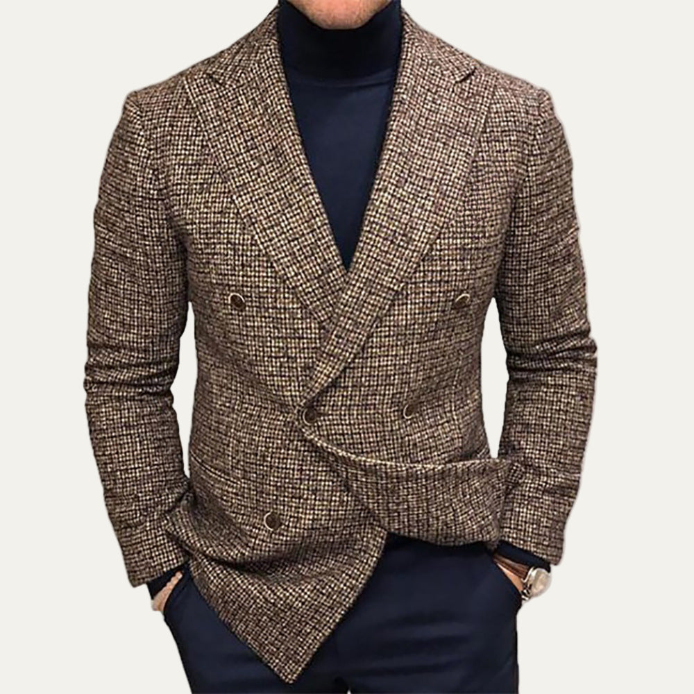 Men’s Double Breasted Peak Lapel Sport Coat