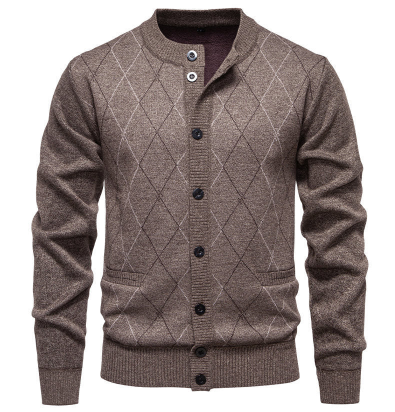 Men’s Argyle Knitted Button Cardigan