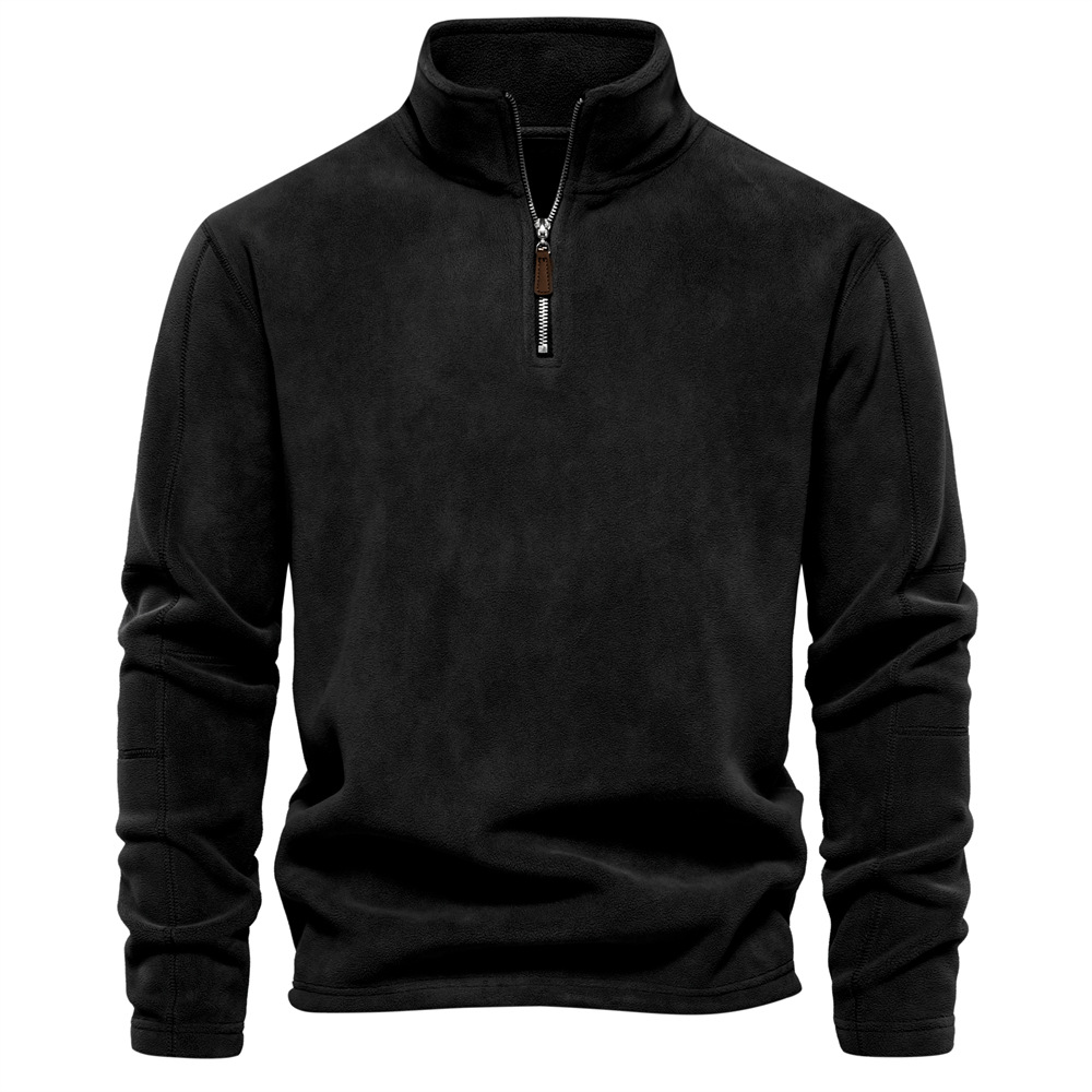 Warm Mens Fleece High Neck Half Zip Sweater