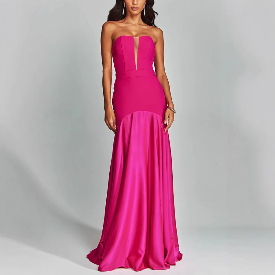 Chic Strapless Evening Dress - Slim Fit Gown