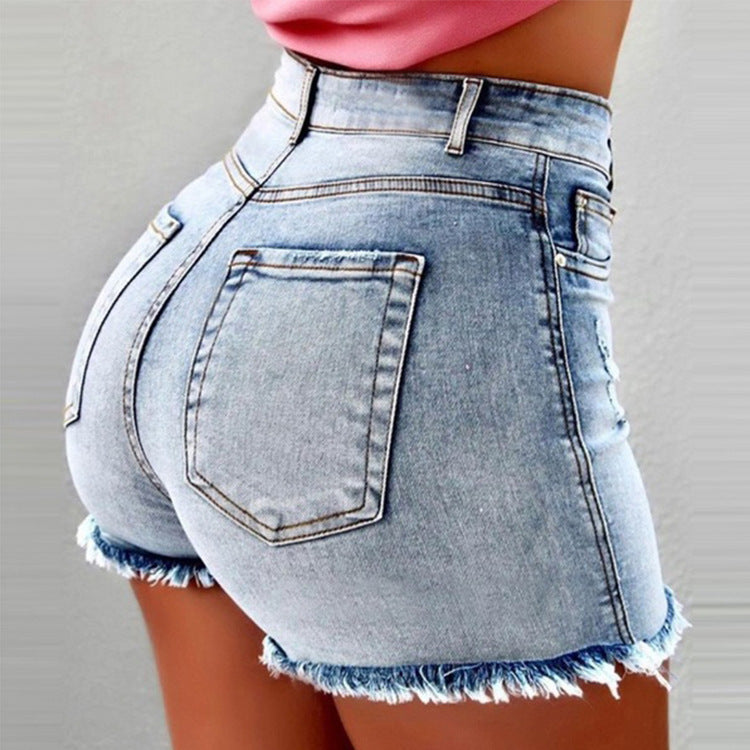 Ripped Denim Micro Shorts: Super Short Skinny Mini Shorts
