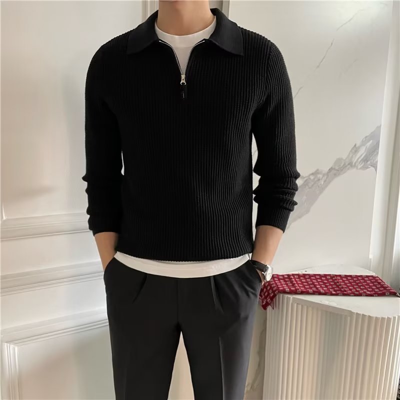 Classic Men's Zip Polo Sweater