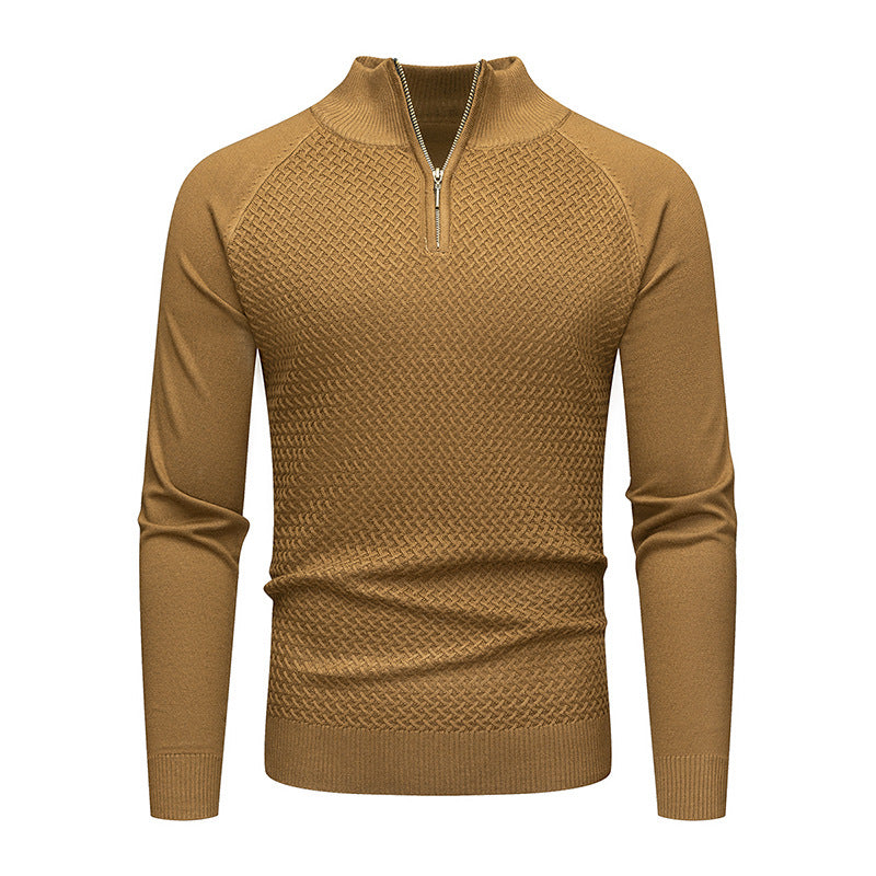 Men’s Cable Diamond Knit Quarter Zip Sweater
