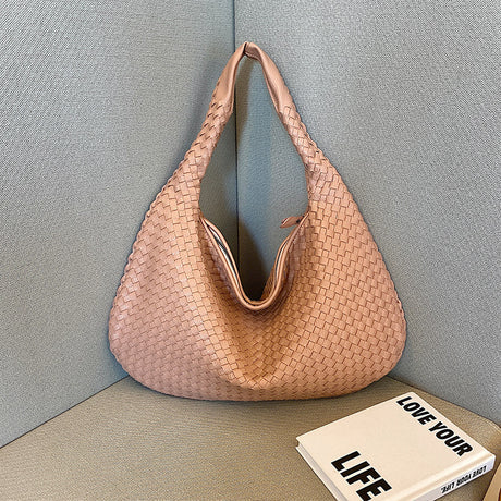 Red Valentina Woven Shopping Bag